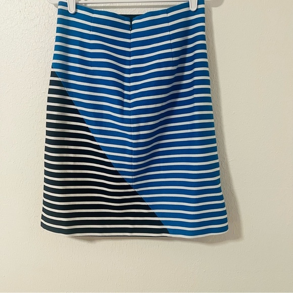 J. CREW Women’s Size 6 A-Line Striped 100% Cotton Skirt Color-block Navy/L.Blue - Picture 4 of 11